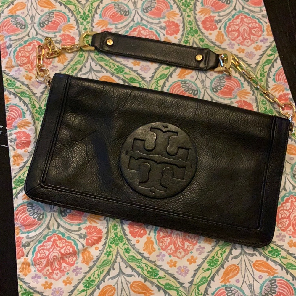 Tory Burch Black Leather Clutch